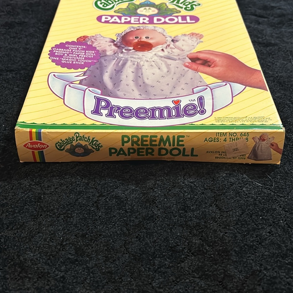 Cabbage Patch Kids Preemie Paper Doll vintage - Picture 5 of 7